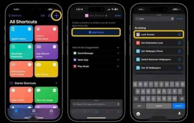 新兴苹果14锁屏维修店分享iPhone14升级iOS16.4后如何创建锁屏快捷方式 